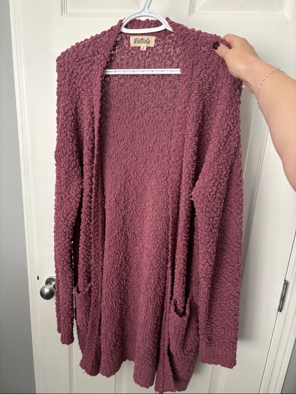 Listicle Dusty Rose Open-Front Cozy Cardigan